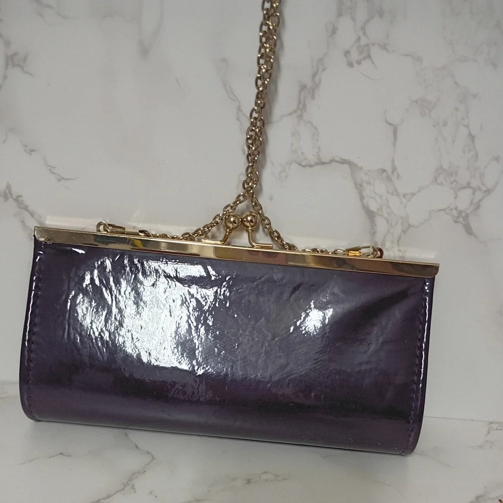 JESSICA MC CLINTOCK Vintage Purple Patent‎ Leather Bag - EUC